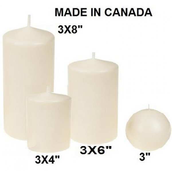 3x4 Pillar - Ivory - 35 HRS Burning Time