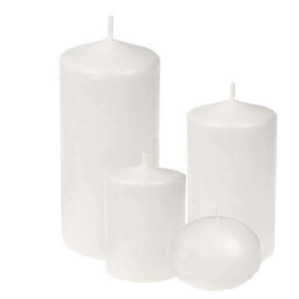3x4 Pillar - White - 35 HRS Burning Time