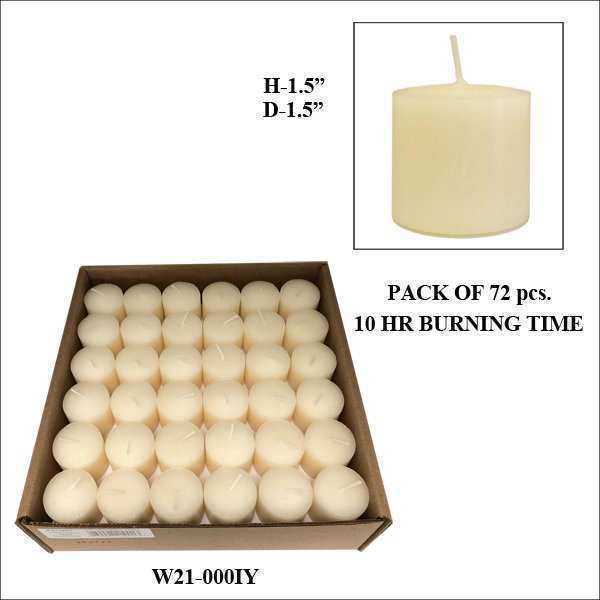 Votive Candles - Ivory - 72PCSPACK 10 Hr Burning Time
