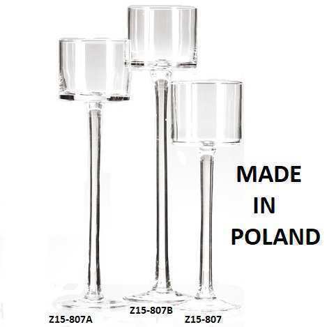 Z15-807 Z15-807A Z15-807B Candle Holder Clear Glass